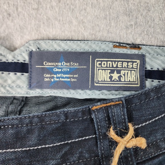 Converse One Star Bootcut Jeans Womens 6 Blue Dark Wash Mid Rise Denim 30x33 - Picture 7 of 16